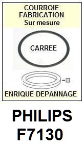 PHILIPS F7130  <BR>courroie d\'entrainement tourne-disques (<b>square belt</b>)<small> fvrier-2017</small>