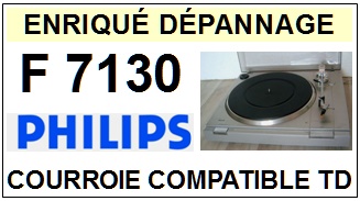 PHILIPS F7130  <BR>courroie d\'entrainement tourne-disques (<b>square belt</b>)<small> fvrier-2017</small>