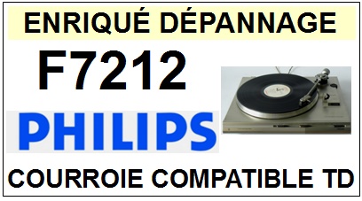 PHILIPS F7212 synchro drive <BR>courroie d\'entrainement tourne-disques (<b>square belt</b>)<small> 2016-05</small>