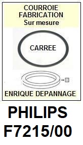 PHILIPS F7215/00  <BR>courroie d'entrainement tourne-disques (<b>square belt</b>)<small> 2017 NOVEMBRE</small>