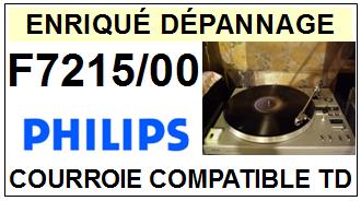 PHILIPS F7215/00  <BR>courroie d'entrainement tourne-disques (<b>square belt</b>)<small> 2017 NOVEMBRE</small>