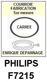 PHILIPS F7215  <BR>courroie d'entrainement tourne-disques (<b>square belt</b>)<small> 2017 NOVEMBRE</small>