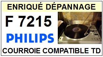PHILIPS F7215  <BR>courroie d'entrainement tourne-disques (<b>square belt</b>)<small> 2017 NOVEMBRE</small>