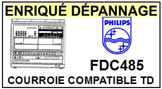 PHILIPS  FCD485 Courroie compatible TOURNE-DISQUES PHILIPS
