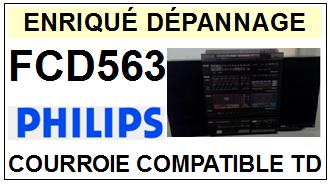 PHILIPS<br> FCD563 Courroie (flat belt) Tourne-disques <BR><small>sc 2015-05</small>