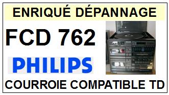 PHILIPS FCD762 <br>Courroie pour Tourne-disques (flat belt)<small> 2015-10</small>
