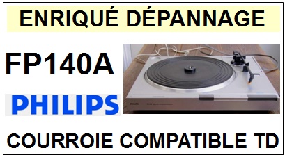 PHILIPS FP140A  <BR>courroie d\'entrainement tourne-disques (<b>square belt</b>)<small> 2016-03</small>