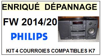 PHILIPS FW2014/20  kit 4 Courroies Platine K7 <br><small>k7+cd 2014-05</small>