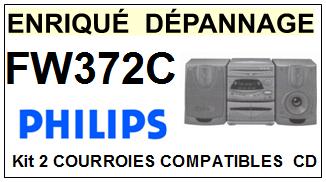 PHILIPS FW372C kit 2 Courroies Platine CD <br><small>a 2014-03</small>