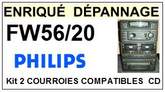 PHILIPS FW56/20 FW56 20 kit 2 Courroies Platine CD <br><small> 2014-01</small>