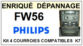 PHILIPS <br>Platine FW56  kit 4 Courroies K7 <br><small>cd+k7 2014-11</small>