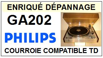 PHILIPS GA202  Courroie Tourne-disques <BR><small>a 2014-08</small>