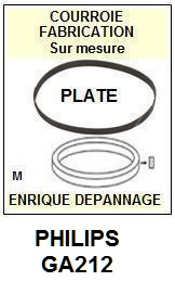 PHILIPS GA212  <br>Courroie plate d'entrainement tourne-disques (<b>flat belt</b>)<small> 2017-01</small>