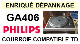 PHILIPS <br>Platine GA406 Courroie Tourne-disques (belt) <BR><small>a 2014-11</small>
