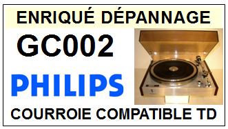 PHILIPS  GC002     Courroie Compatible Tourne-disques