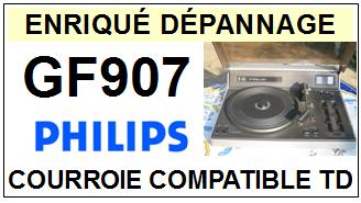 PHILIPS GF907  <BR>courroie d\'entrainement pour tourne-disques (square belt)<small> 2015-12</small>