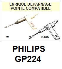 PHILIPS-GP224-POINTES-DE-LECTURE-DIAMANTS-SAPHIRS-COMPATIBLES