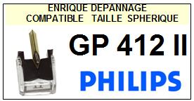 PHILIPS-GP412II GP 412 II-POINTES-DE-LECTURE-DIAMANTS-SAPHIRS-COMPATIBLES
