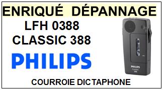 PHILIPS<br> LFH0388 CLASSIC 388 POCKET MEMO Courroie (belt) pour dictaphone <BR><SMALL>a 2014-12</small>