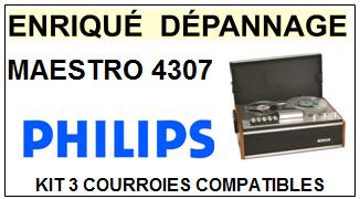 PHILIPS MAESTRO 4307 3 kit 3 Courroies Compatibles Magntophone