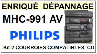 PHILIPS MHC991AV MHC-991AV kit 2 Courroies Platine CD <br><small> 2014-03</small>