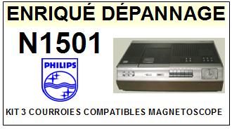 PHILIPS  N1501    kit 3 Courroies Compatibles Magntoscope