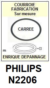 PHILIPS N2206 <br>courroie  pour platine K7 (square belt)<SMALL> 2015-12</small>