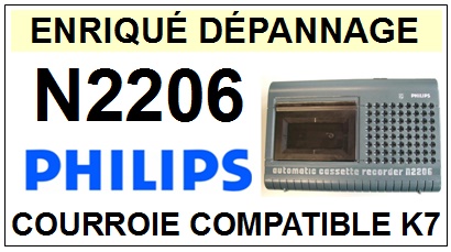 PHILIPS N2206 <br>courroie  pour platine K7 (square belt)<SMALL> 2015-12</small>