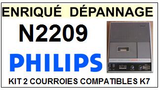 PHILIPS N2209  kit 2 Courroies Platine K7 <br><small>a 2014-01</small>