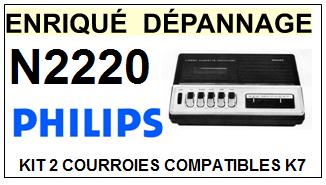 PHILIPS  N2220    kit 2 Courroies Compatibles Platine K7