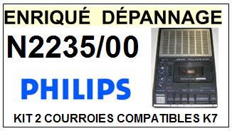 PHILIPS N2235/00  kit 2 Courroies Platine K7 <br><small>a 2014-02</small>