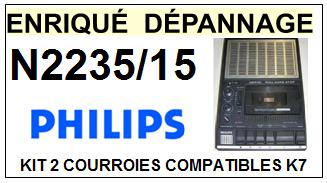PHILIPS N2235/15  kit 2 Courroies Platine K7 <small>13-11</small>
