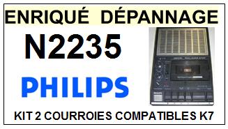 PHILIPS N2235  kit 2 Courroies Platine K7 <br><small>a 2014-02</small>