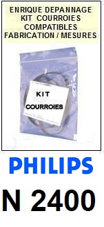 PHILIPS<br> N2400 kit 3 courroies (set belts) pour platine K7 <br><small>a 2015-04</small>