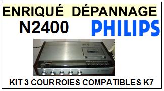 PHILIPS<br> N2400 kit 3 courroies (set belts) pour platine K7 <br><small>a 2015-04</small>