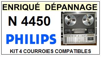 Kit De 4 Courroies THAKKER Pour Magnétophone Philips N 4504 - Remplacement Facile