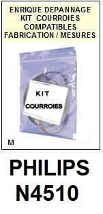 PHILIPS<BR> N4510  kit 4 courroies (set belts) pour magntophone <BR><small>a 2015-01</small>