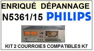 PHILIPS  N5361/15    kit 2 Courroies Compatibles Platine K7