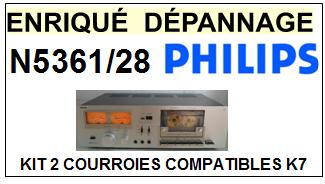 PHILIPS  N5361/28    kit 2 Courroies Compatibles Platine K7