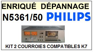 PHILIPS  N5361/50    kit 2 Courroies Compatibles Platine K7