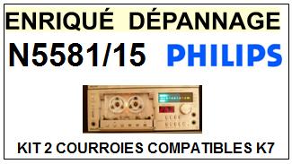 PHILIPS N5581/15  kit 2 Courroies Platine K7 <br><small>a 2014-07</small>