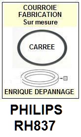 PHILIPS RH837  <BR>courroie d'entrainement tourne-disques (<b>square belt</b>)<small> 2017-01</small>