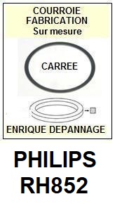 PHILIPS RH852  <BR>courroie d'entrainement tourne-disques (<b>square belt</b>)<small> 2017 JUILLET</small>