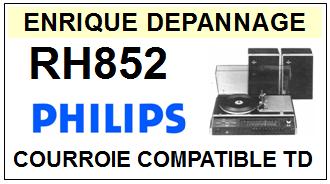 PHILIPS RH852  <BR>courroie d'entrainement tourne-disques (<b>square belt</b>)<small> 2017 JUILLET</small>