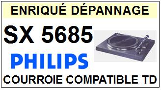 PHILIPS SX5685  <br>Courroie plate d'entrainement tourne-disques (<b>flat belt</b>)<small> 2016-06</small>
