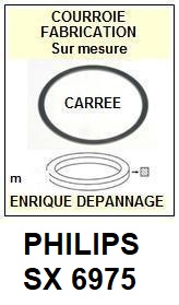 PHILIPS SX6975  <BR>courroie d\'entrainement tourne-disques (<b>square belt</b>)<small> 2016-05</small>