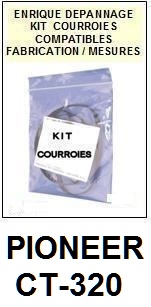 PIONEER CT320 CT-320 <BR>kit 4 courroies pour platine k7 (<b>set belts</b>)<small> 2017 MAI</small>