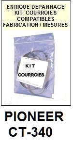 PIONEER CT340 CT-340 <BR>kit 4 courroies pour platine k7 (<b>set belts</b>)<small> 2017-02</small>