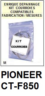 PIONEER CTF850 CT-F850 <br>kit 6 Courroies pour Platine K7  (<b>set belts</b>)<small> 2016-01</small>