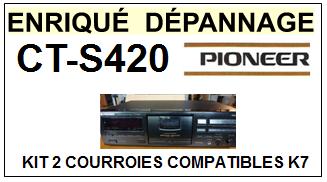 PIONEER  CTS420  CT-S420  kit 2 Courroies Compatibles Platine K7